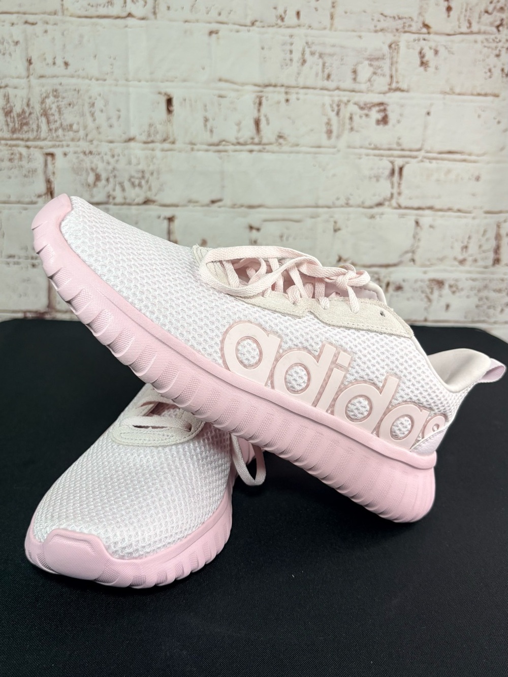 adidas Kids Pink and White Lightweight Sneakers